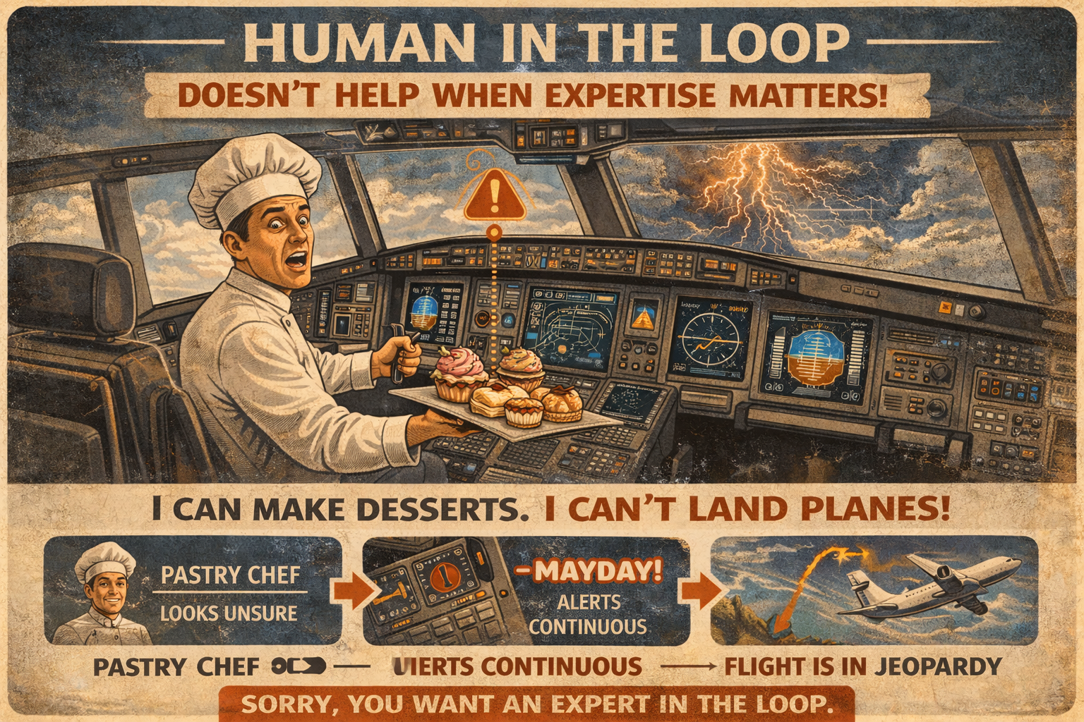 A pastry chef in the cockpit