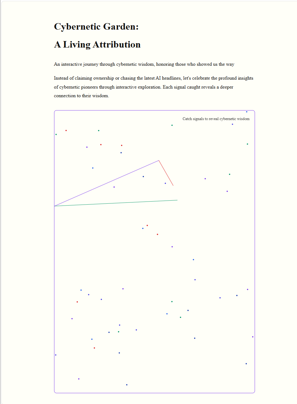 Cybernetic Garden: a living attribution