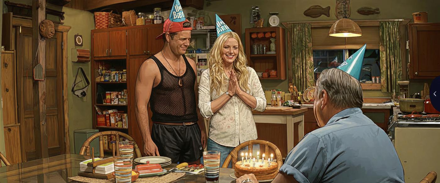 The family re-stages the birthday