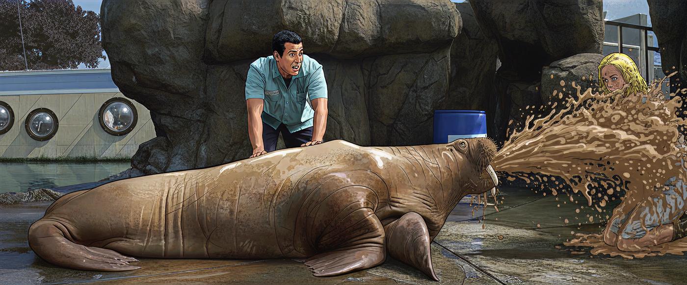 The walrus and the spit-take