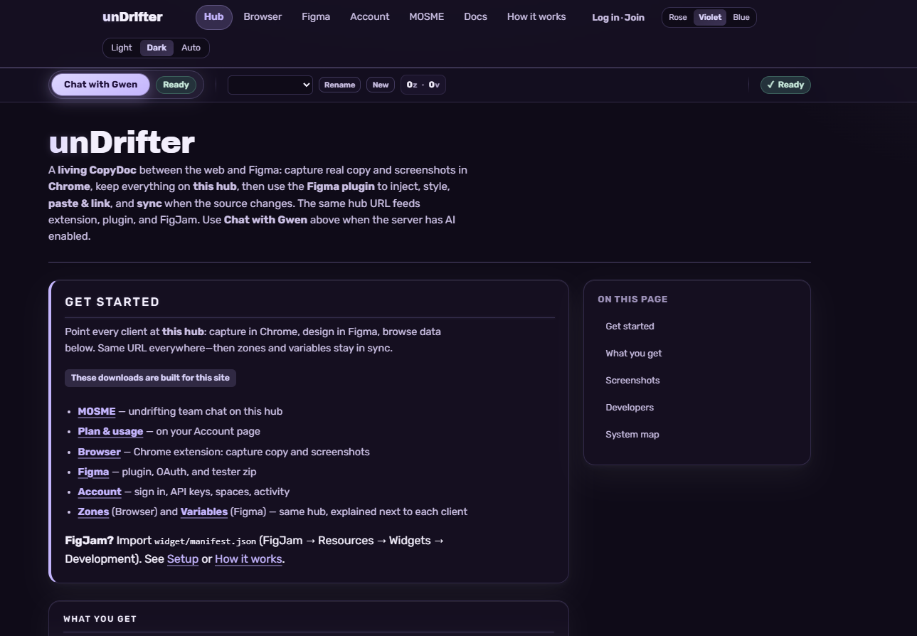 unDrifter hub